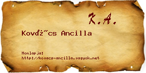 Kovács Ancilla névjegykártya